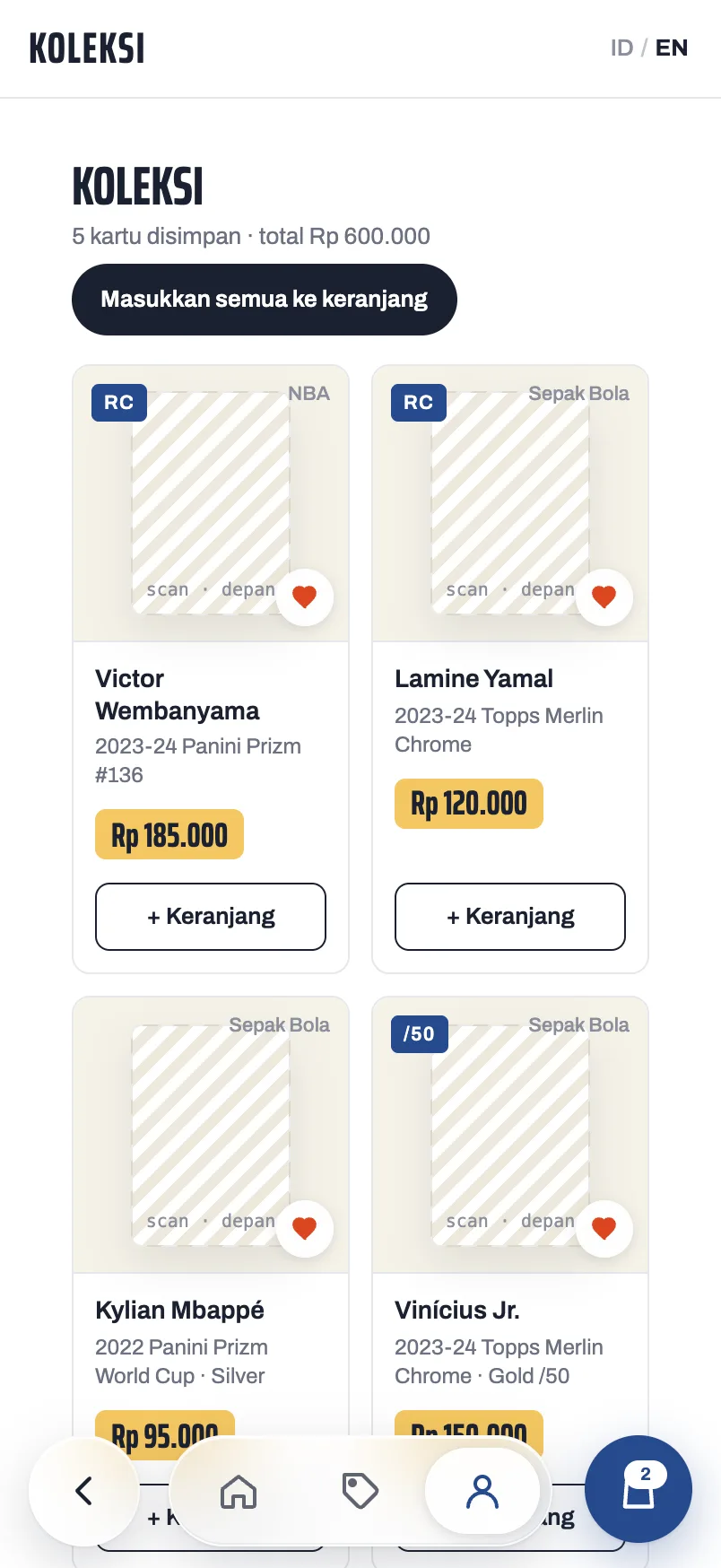 Cardtwo — Collection (mobile)