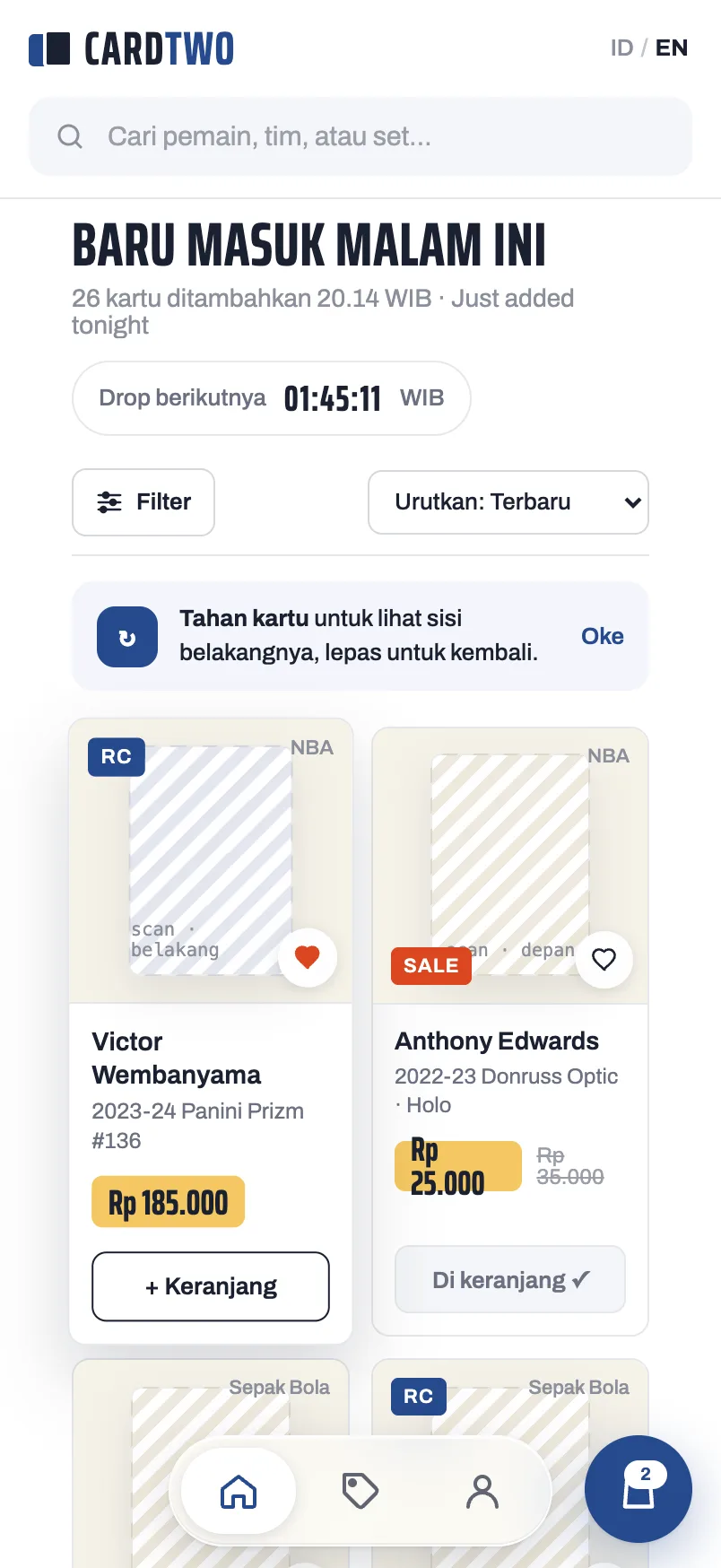 Cardtwo — Catalogue (mobile)